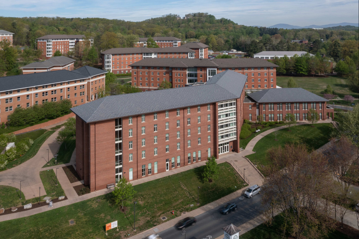 aerial view of dorms